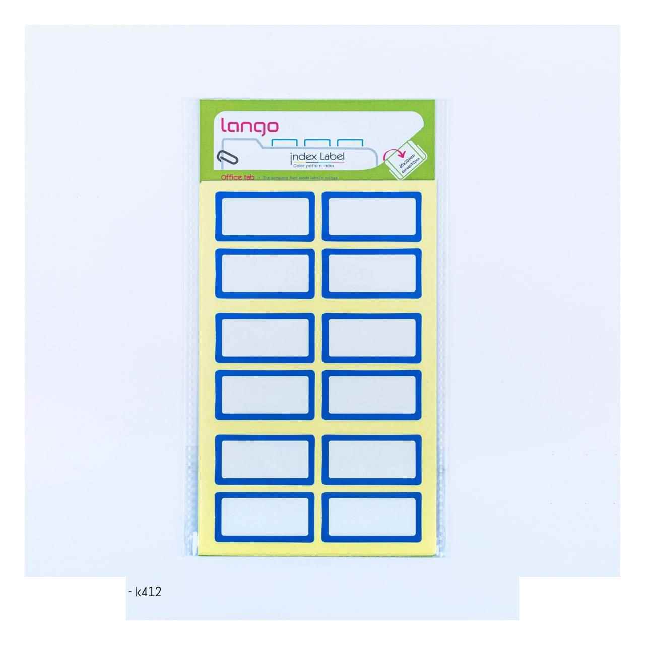 برچسب دورآبی سایز40*20میلیمتر4برگی لانگوکدK-412